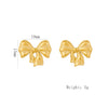 1 Pair Simple Style Classic Style Bow Knot Plating 304 Stainless Steel 18K Gold Plated Ear Studs