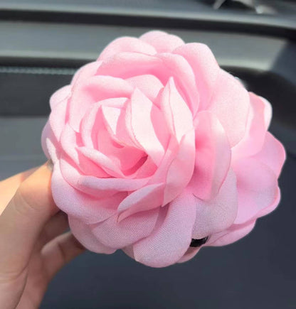 Women'S Sweet Korean Style Rose Flower Cloth Hair Claws