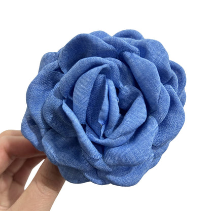 Women'S Sweet Korean Style Rose Flower Cloth Hair Claws