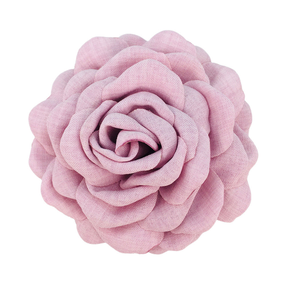 Women'S Sweet Korean Style Rose Flower Cloth Hair Claws