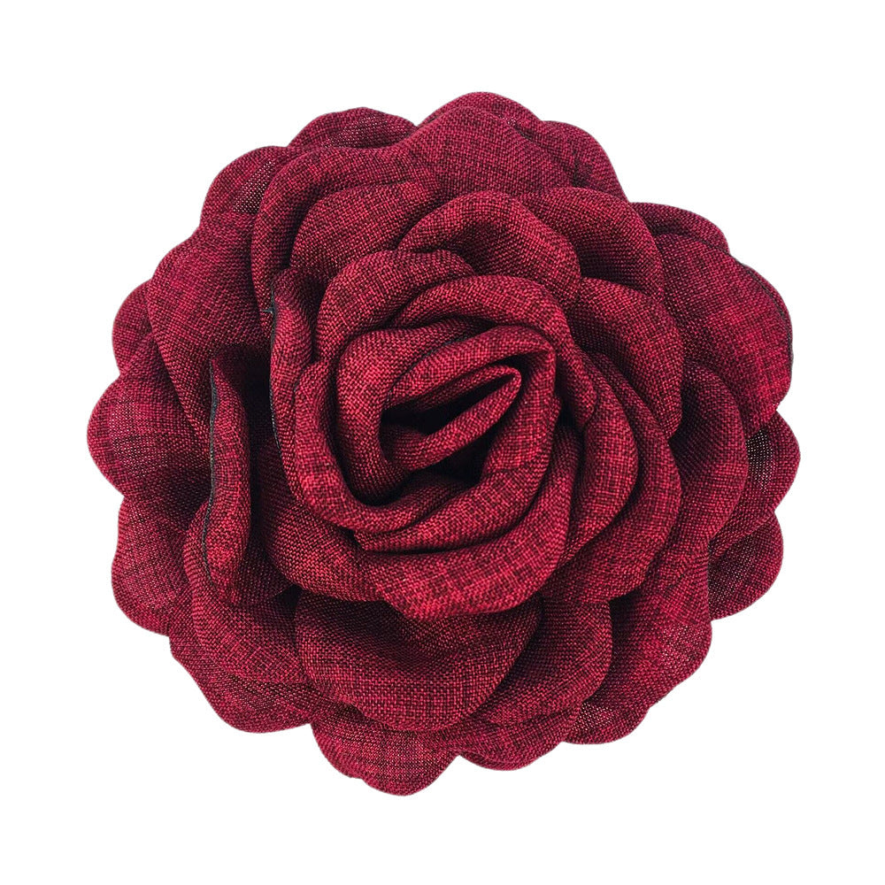 Women'S Sweet Korean Style Rose Flower Cloth Hair Claws