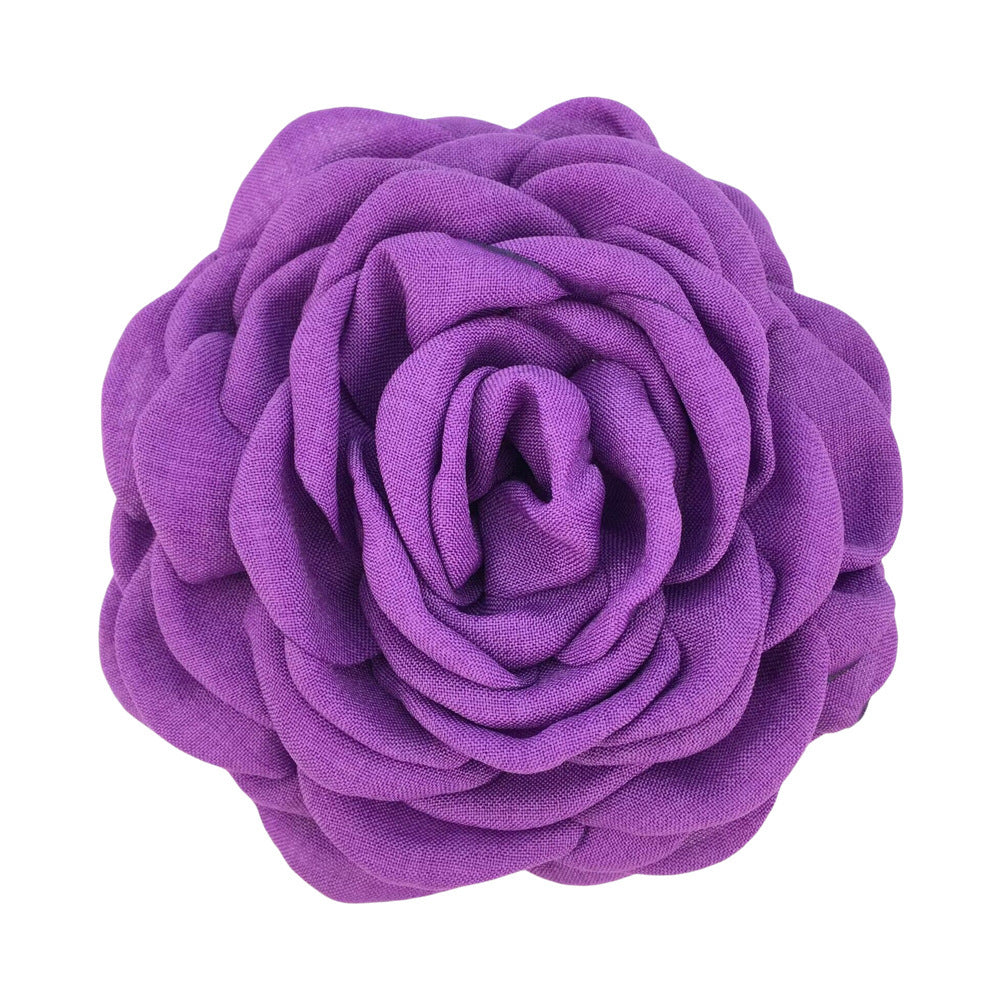 Women'S Sweet Korean Style Rose Flower Cloth Hair Claws