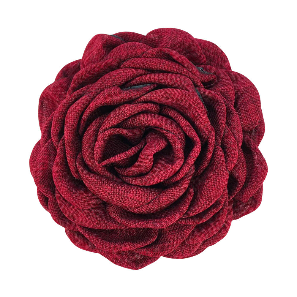 Women'S Sweet Korean Style Rose Flower Cloth Hair Claws