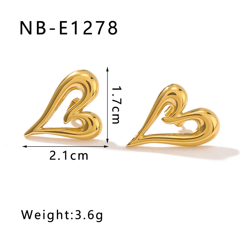 1 Pair Elegant French Style Classic Style C Shape Heart Shape Flower Epoxy Inlay 304 Stainless Steel Artificial Pearls 18K Gold Plated Drop Earrings