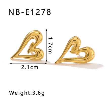 1 Pair Elegant French Style Classic Style C Shape Heart Shape Flower Epoxy Inlay 304 Stainless Steel Artificial Pearls 18K Gold Plated Drop Earrings