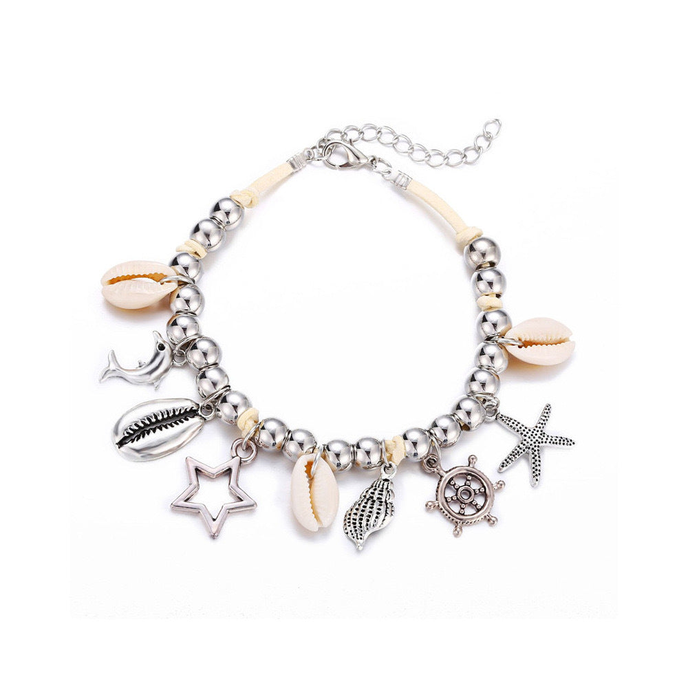 Wholesale Jewelry Simple Style Shell Alloy Shell Copper Anklet