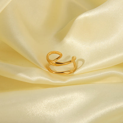 Wholesale Jewelry Simple Style Irregular Solid Color Bow Knot 304 Stainless Steel 18K Gold Plated Open Rings