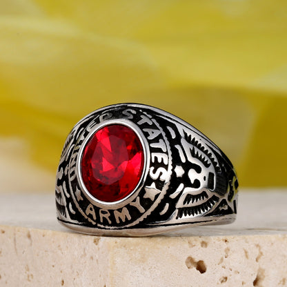 Hip-Hop Retro Color Block 316 Stainless Steel  Inlay Glass Stone Men'S Rings