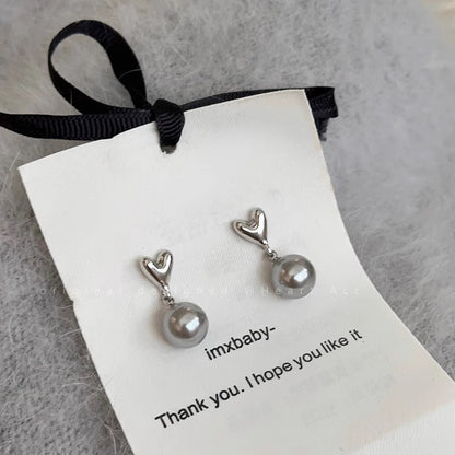 1 Pair IG Style Simple Style U Shape Geometric Flower Inlay Imitation Pearl Artificial Pearls Rhinestones Drop Earrings Ear Studs