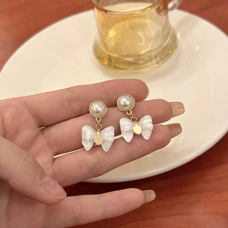 1 Pair IG Style Simple Style U Shape Geometric Flower Inlay Imitation Pearl Artificial Pearls Rhinestones Drop Earrings Ear Studs