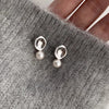 1 Pair IG Style Simple Style U Shape Geometric Flower Inlay Imitation Pearl Artificial Pearls Rhinestones Drop Earrings Ear Studs