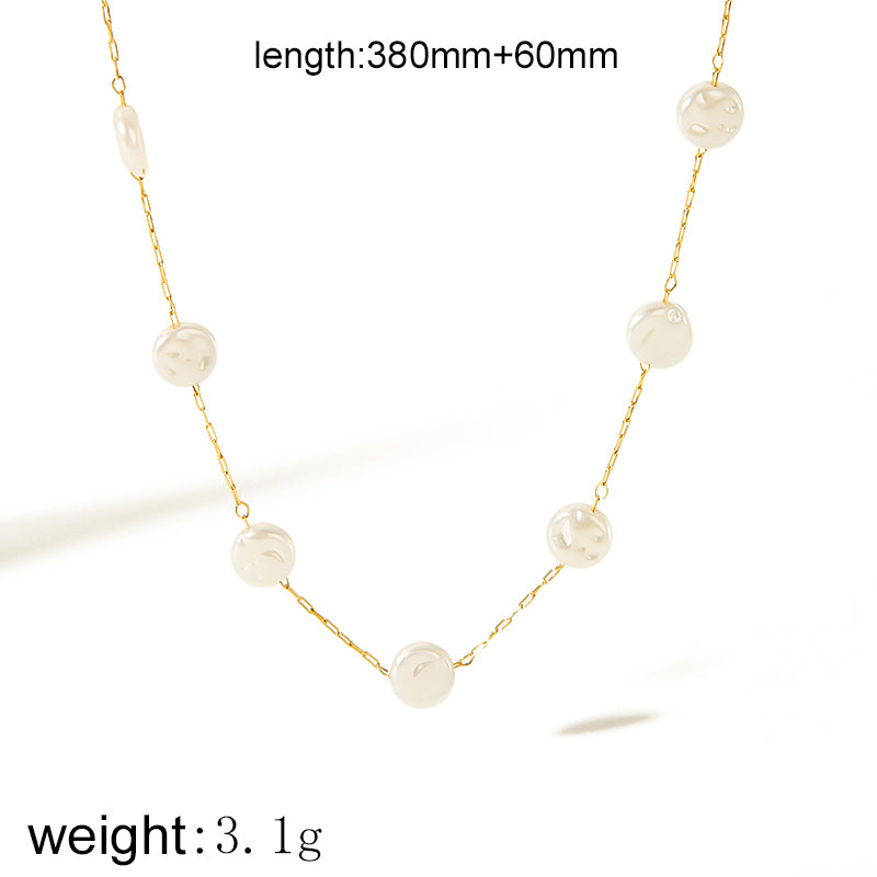 Wholesale Jewelry Simple Style Classic Style Flower Shell 304 Stainless Steel 18K Gold Plated Plating Necklace