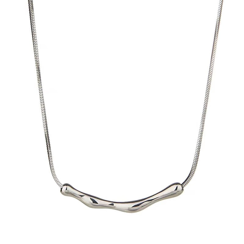 Wholesale Jewelry Casual Simple Style Geometric Titanium Steel Irregular Polishing Necklace