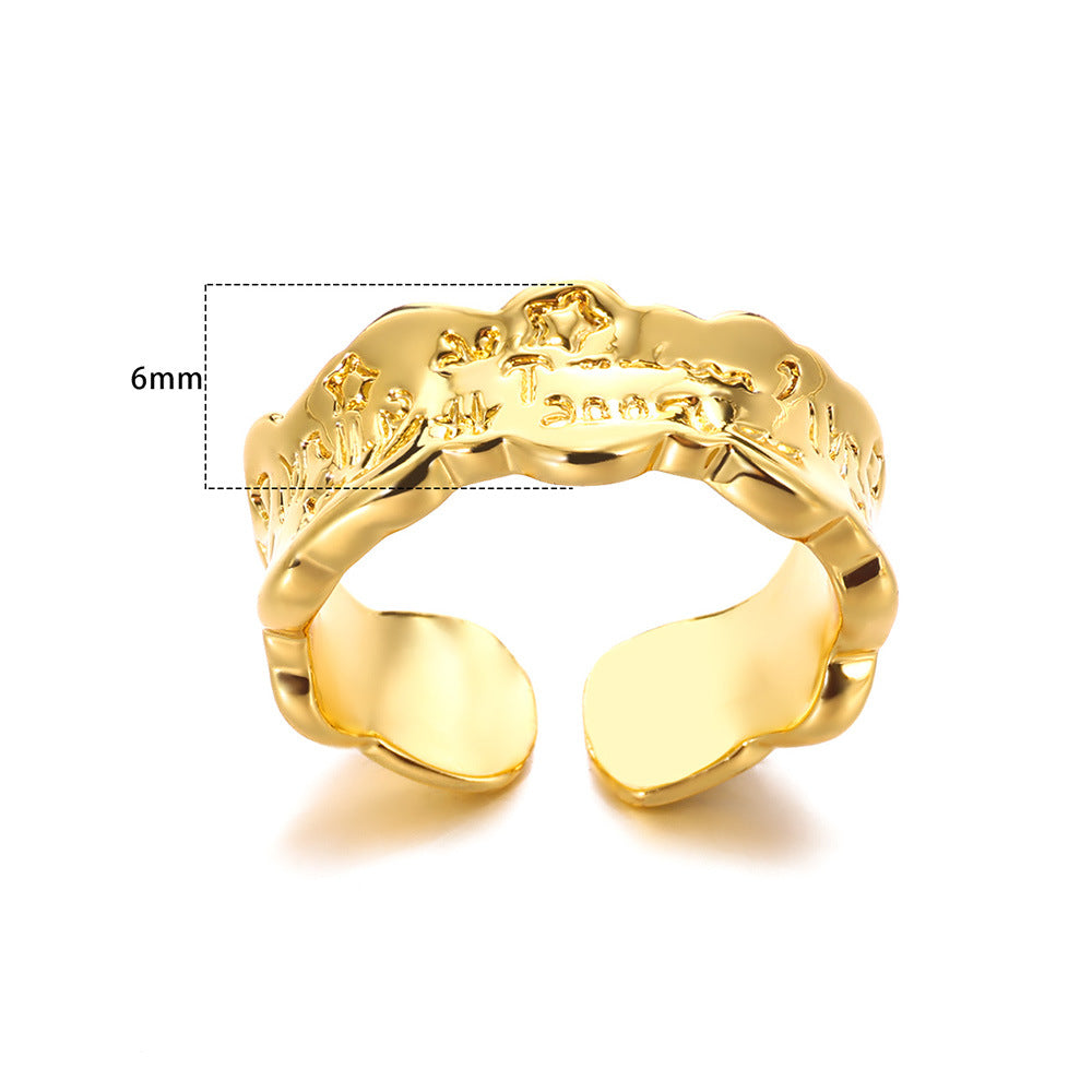 Wholesale Jewelry Simple Style Classic Style Solid Color 304 Stainless Steel Gold Plated Plating Rings