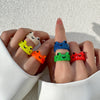 Sweet Printing Animal Cartoon Plastic Resin Women's Rings