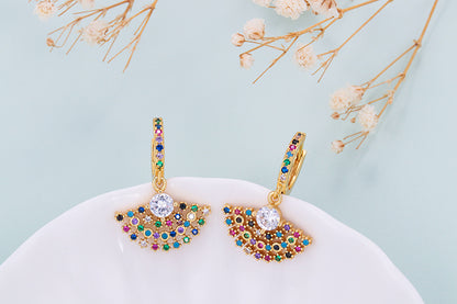 European And American Fashion Colorful Zircon Earrings A Variety Of Creative Personality Pineapple Cactus Earrings Diy Ear Studs Earrings For Women