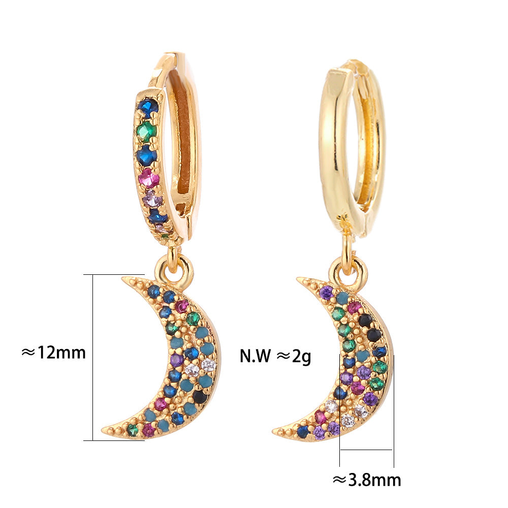 European And American Fashion Colorful Zircon Earrings A Variety Of Creative Personality Pineapple Cactus Earrings Diy Ear Studs Earrings For Women