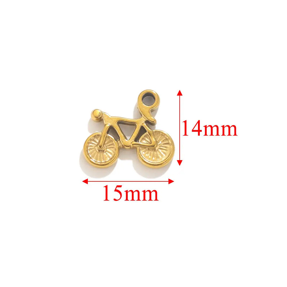 5 Pcs/Package Simple Style Wings Flower Shell Stainless Steel Plating Pendant Jewelry Accessories