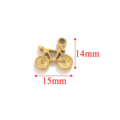 5 Pcs/Package Simple Style Wings Flower Shell Stainless Steel Plating Pendant Jewelry Accessories