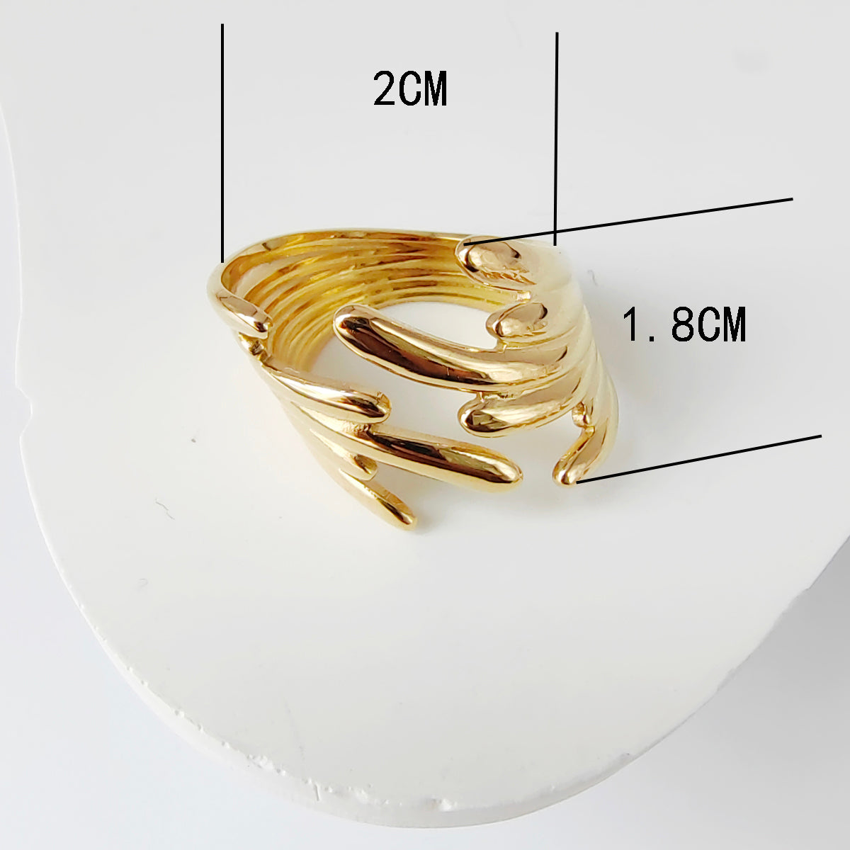 Wholesale Jewelry Casual Simple Style Geometric 304 Stainless Steel 18K Gold Plated Hollow Out Open Rings