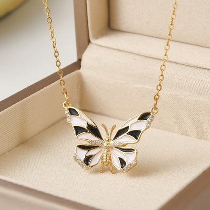 Wholesale Jewelry Simple Style Heart Shape Flower Bow Knot Titanium Steel Irregular Plating Pendant Necklace