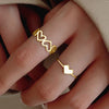 Fashion Heart Shape Alloy Plating Hollow Out Women's Open Ring