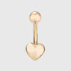 1 Piece Belly Rings Simple Style Classic Style Heart Shape Cat 316L Stainless Steel  Plating Inlay Zircon 14K Gold Plated Belly Rings