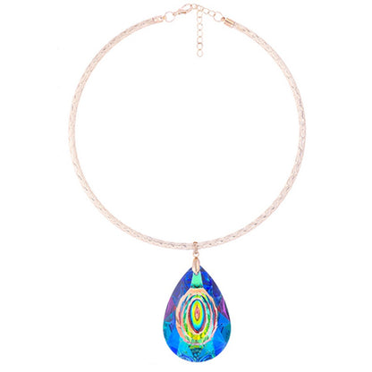 IG Style Casual Ethnic Style Water Droplets Glass Aluminum Wholesale Pendant Necklace