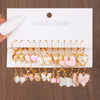 1 Set IG Style Cute Heart Shape Butterfly Enamel Inlay Alloy Resin Shell Drop Earrings