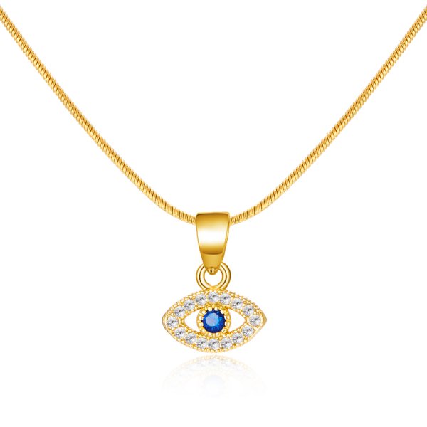 201 Stainless Steel Copper Casual Simple Style Inlay Eye Rhinestones Pendant Necklace