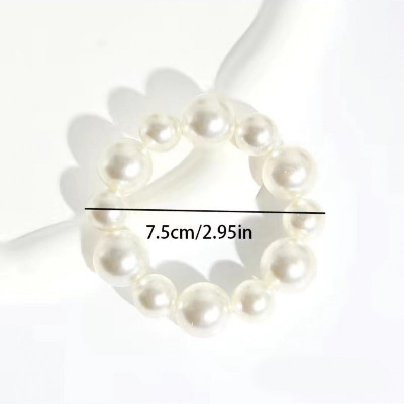 Women'S Simple Style Classic Style Round Artificial Pearl Beaded Hair Tie