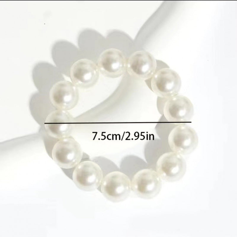 Women'S Simple Style Classic Style Round Artificial Pearl Beaded Hair Tie