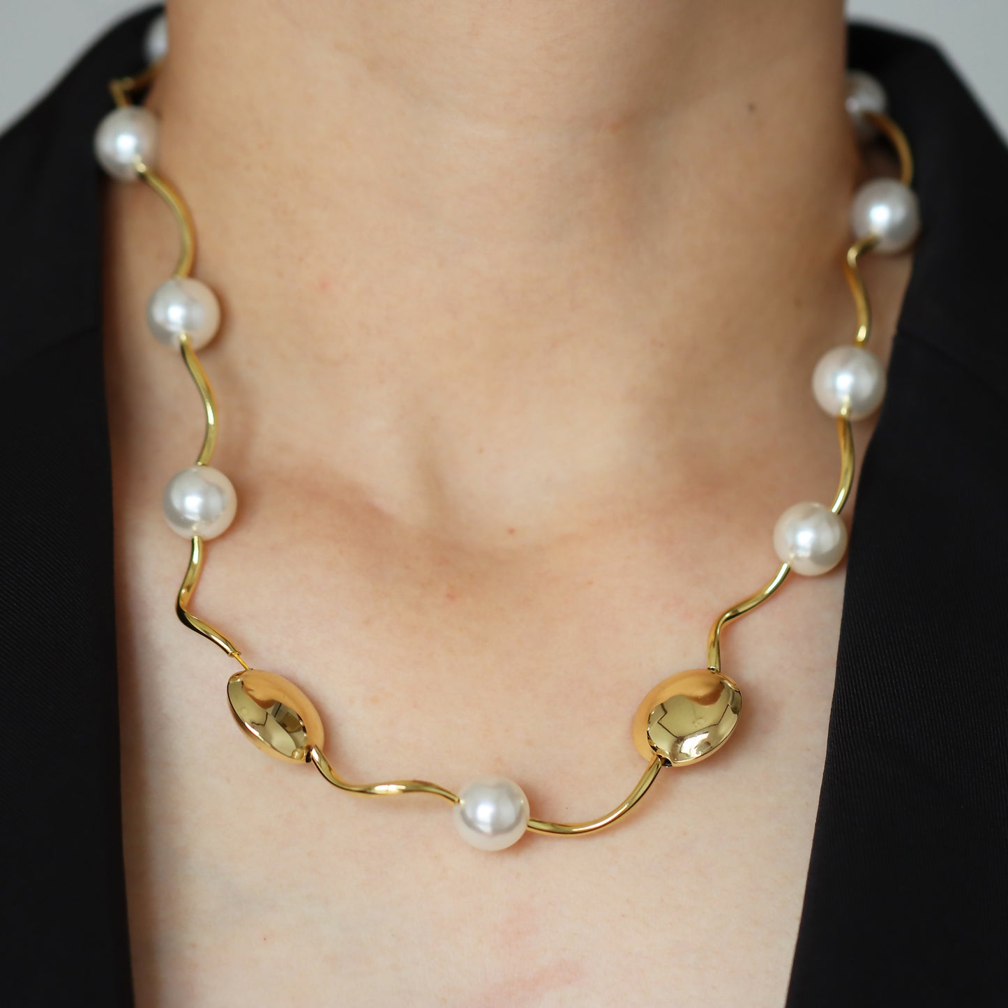 Simple Style Classic Style Round Imitation Pearl Copper Wholesale Necklace