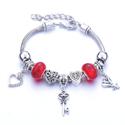 Simple Style Classic Style Heart Shape Rhinestones Zinc Alloy Wholesale Bracelets