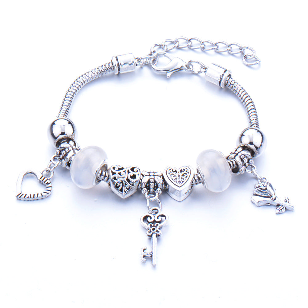 Simple Style Classic Style Heart Shape Rhinestones Zinc Alloy Wholesale Bracelets