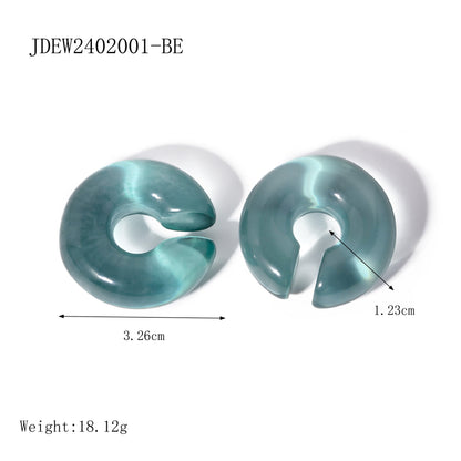 1 Pair IG Style Simple Style C Shape Resin Ear Cuffs