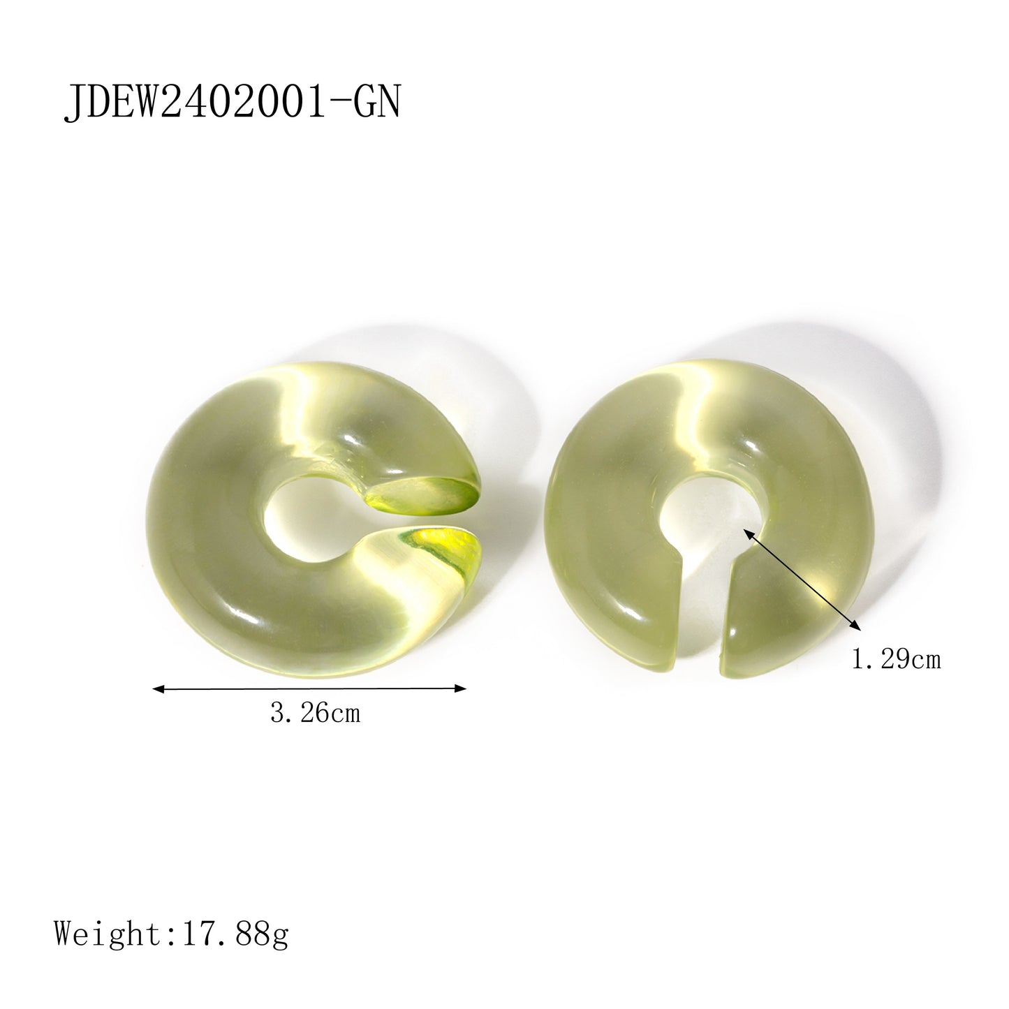 1 Pair IG Style Simple Style C Shape Resin Ear Cuffs