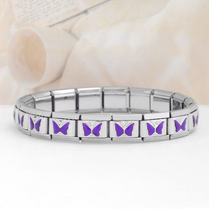 Simple Style Butterfly Stainless Steel Printing Unisex Bracelet Accessories