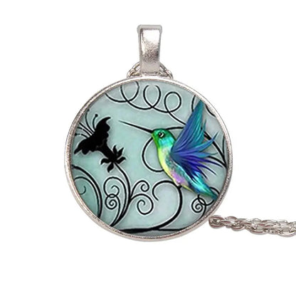 Pastoral Simple Style Hummingbird Glass Alloy Wholesale Pendant Necklace