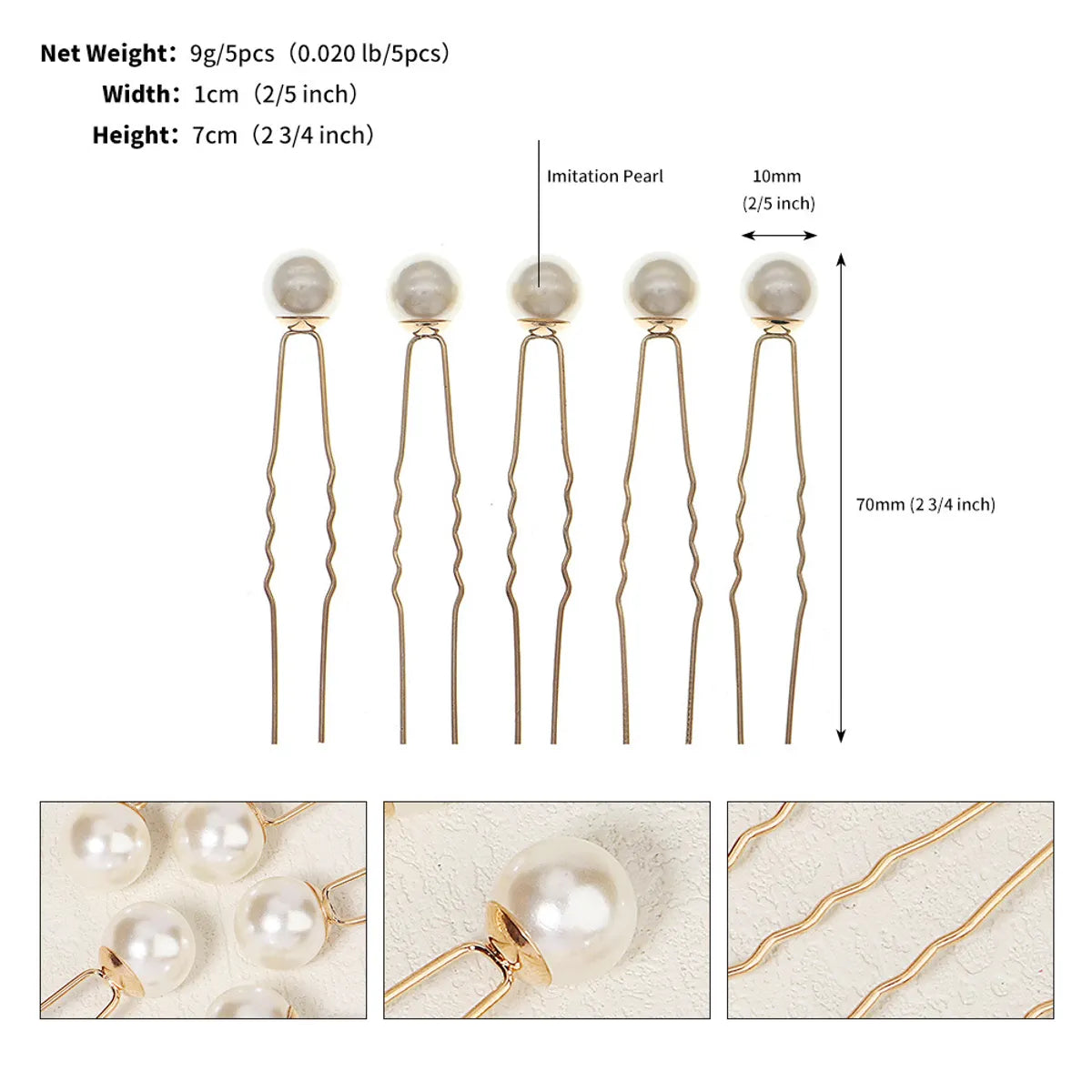 18 Hairpin Set Size Mix And Match Pearl U-Shaped Pin Jewelry Daily Ball Head Hairpin  Wholesale Nihaojewelry