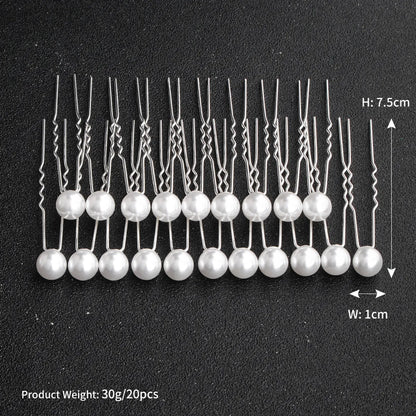 18 Hairpin Set Size Mix And Match Pearl U-Shaped Pin Jewelry Daily Ball Head Hairpin  Wholesale Nihaojewelry