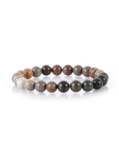 Casual Simple Style Round Natural Stone Lava Rock Bracelets In Bulk