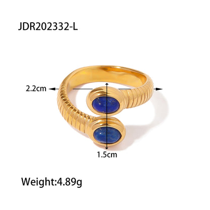 Wholesale Jewelry IG Style Geometric 304 Stainless Steel Artificial Pearls Zircon 18K Gold Plated Inlay Open Rings Rings