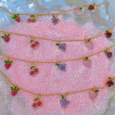Wholesale Jewelry Color Zirconium Cherry Peach Tropical Fruit Bracelet Gooddiy