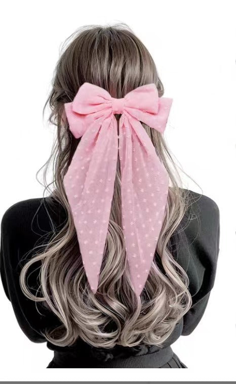 Women'S Sweet Polka Dots Bow Knot Polyester Hair Clip