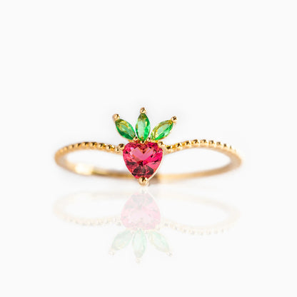 Wholesale Jewelry Color Zirconium Cherry Peach Tropical Fruit Rings