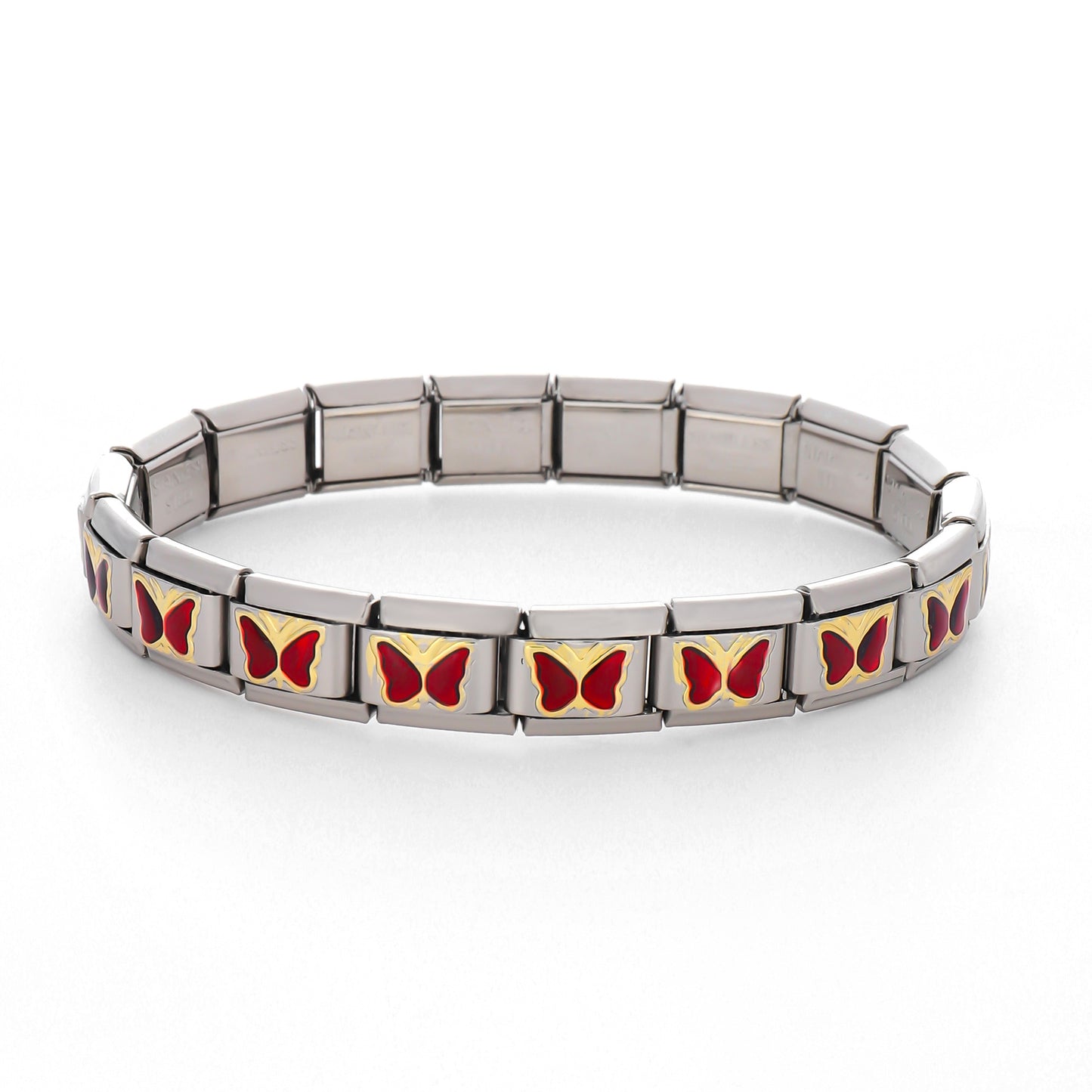 Simple Style Butterfly Stainless Steel Printing Unisex Bracelet Accessories