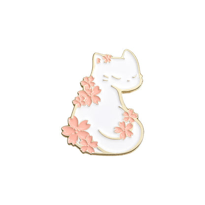 Cartoon Style Cute Simple Style Cat Flower Zinc Alloy Stoving Varnish Plating Unisex Brooches