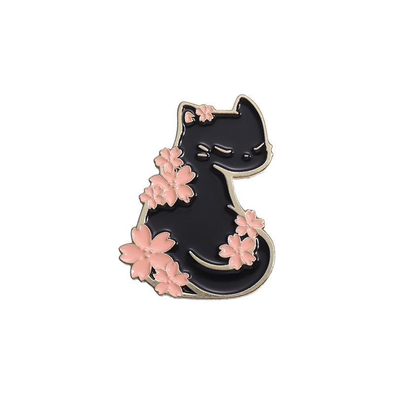 Cartoon Style Cute Simple Style Cat Flower Zinc Alloy Stoving Varnish Plating Unisex Brooches