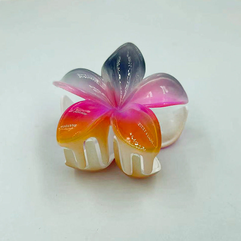 Women'S Simple Style Flower Plastic Resin Stoving Varnish Hair Claws